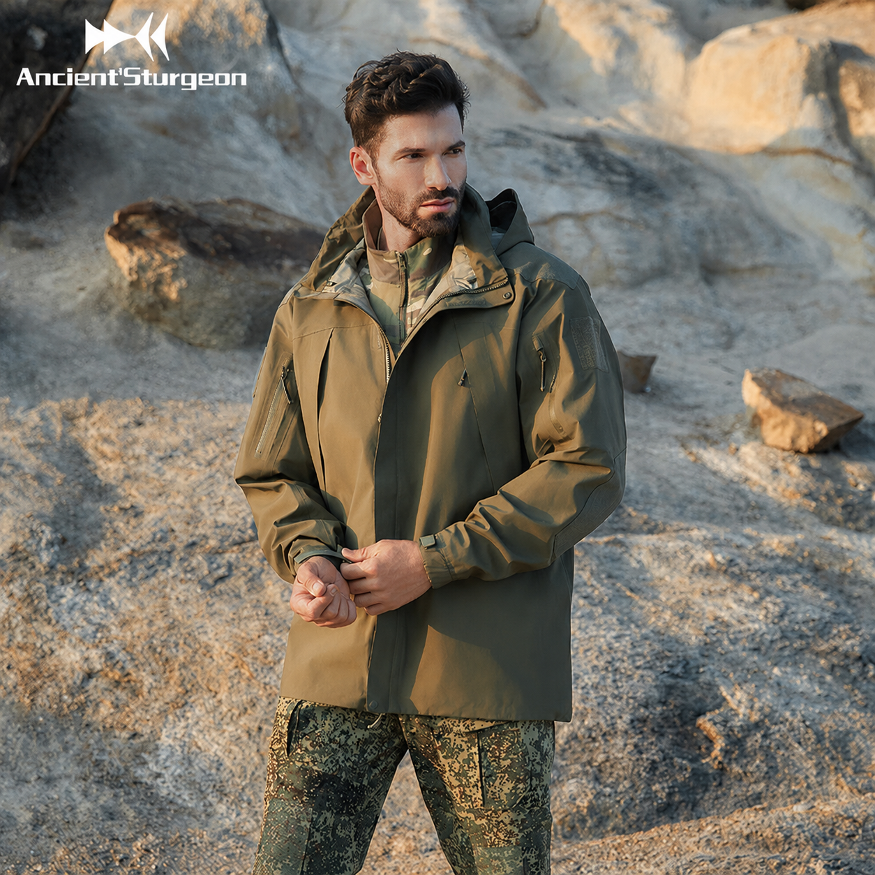 AncientSturgeon Hard Shell Camouflage Jacket AS0225003 Unisex