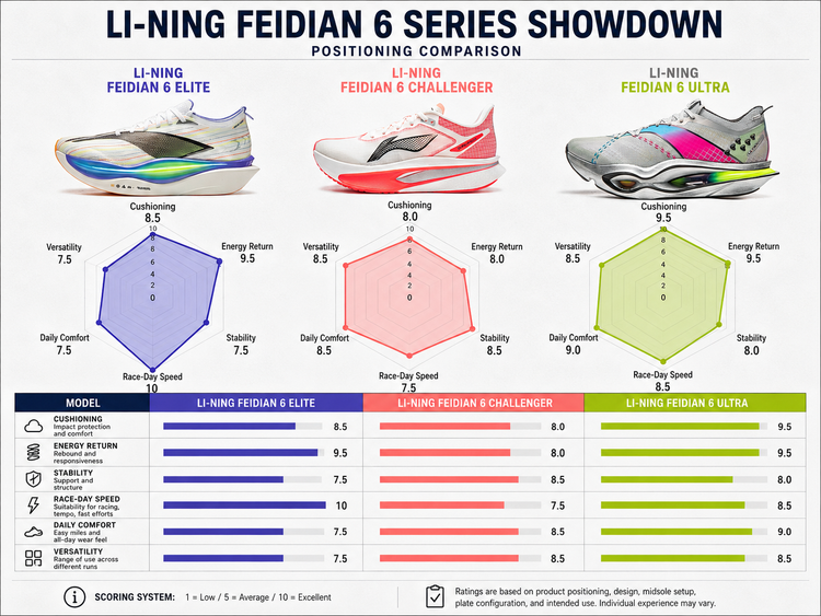 Li-Ning Feidian 6 Series Guide: Ultra, Elite & Challenger Buying Advice