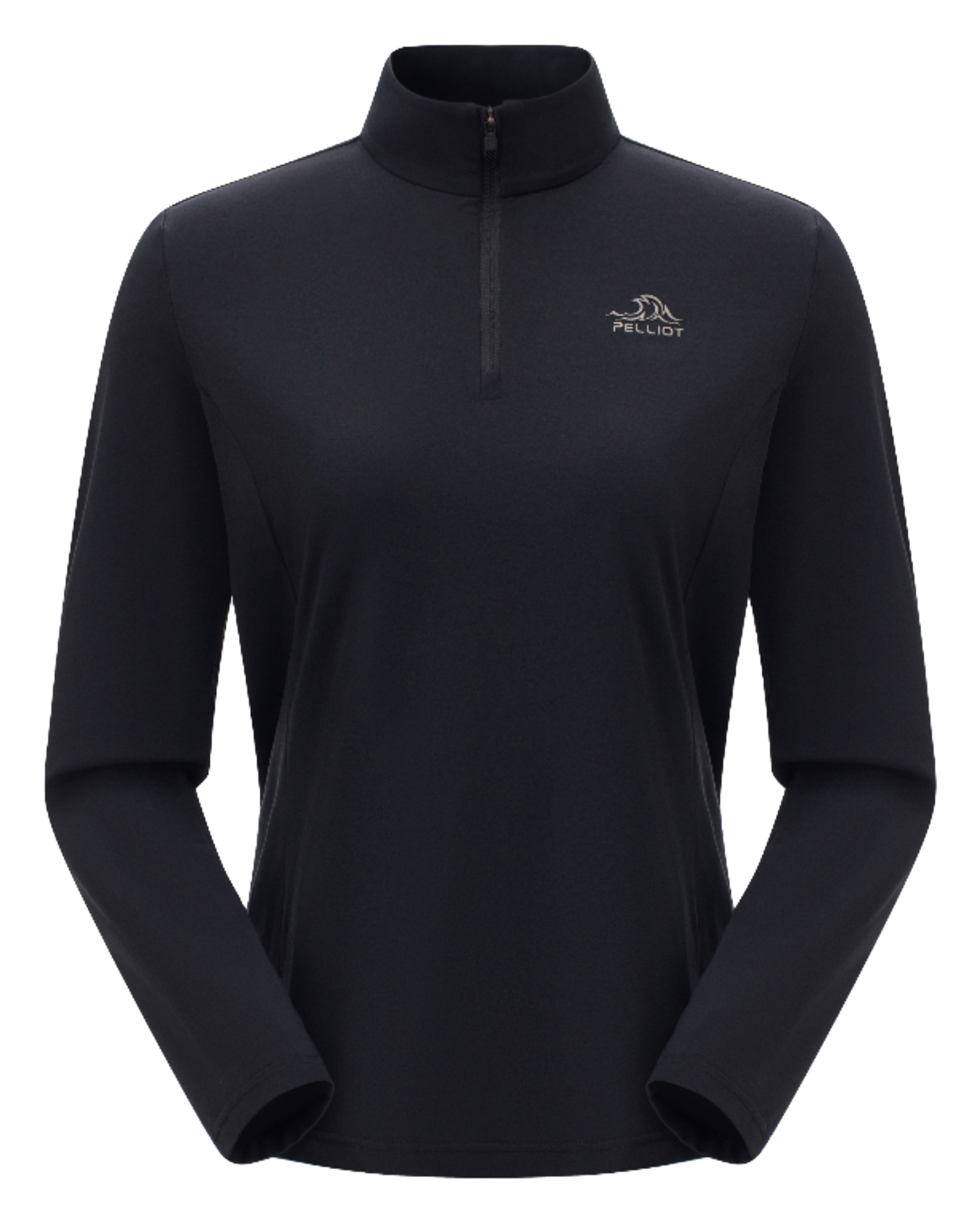 Boxi and PELLIOT outdoor sports antibacterial fabric, quick drying, comfortable, soft, wrinkle resistant stand collar, slim fit, hiking, hiking, running, breathable, fashionable, versatile, long sleeved hoodie, base coat, T-shirt for women  vjsneaker.com