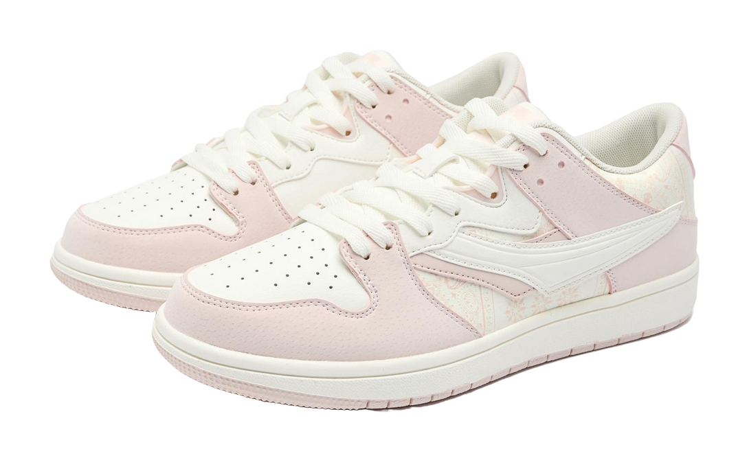 QIAODAN Slip-Resistant Balanced Lightweight Low-Top Skateboard Shoes Women's Cloud Pink 