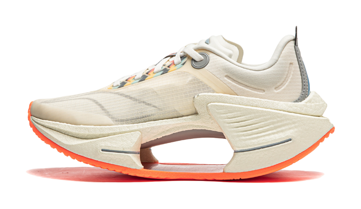 Li Ning Shadow 3 Essential Cushioning Support Rebound Low top Casual Running Shoes Womens Ecru  VJsneaker