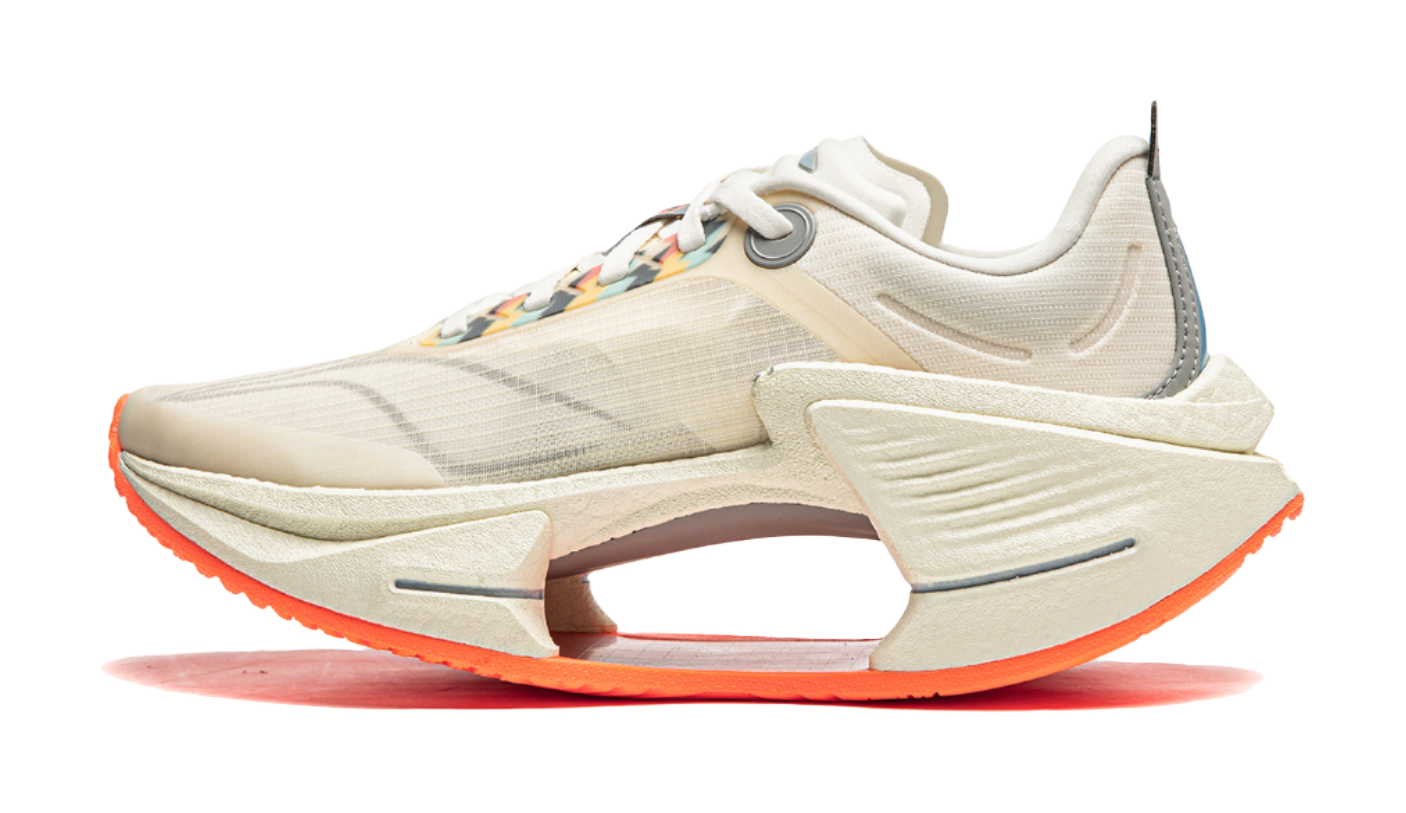 Li Ning Shadow 3 Essential Cushioning Support Rebound Low top Casual Running Shoes Womens Ecru  VJsneaker