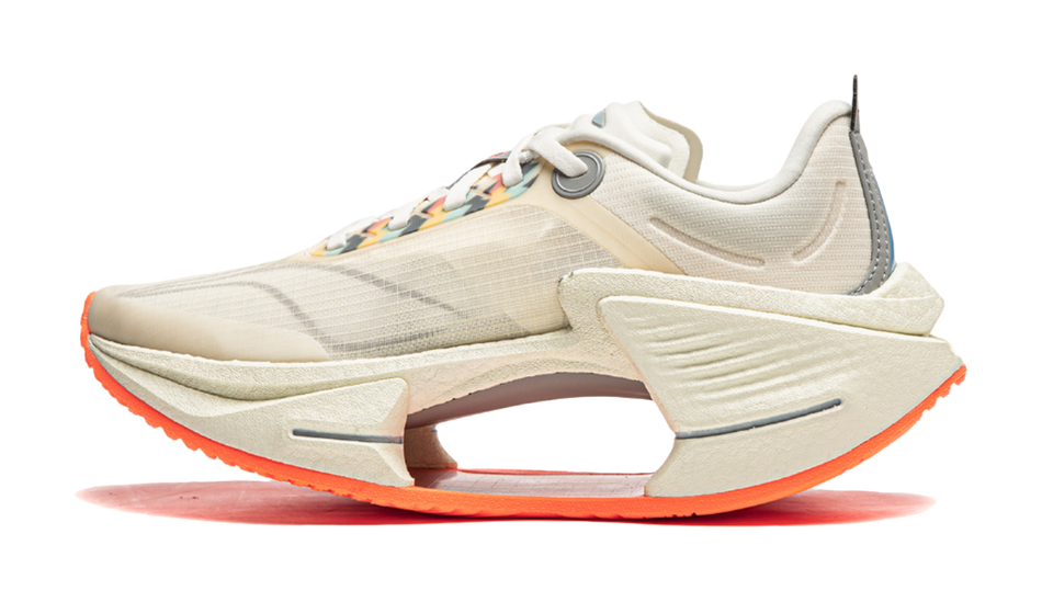 Li Ning Shadow 3 Essential Cushioning Support Rebound Low top Casual Running Shoes Womens Ecru  VJsneaker