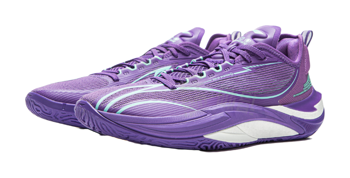 LiNing Cushioning, Slip Resistant, Abrasion Resistant, Rebound Grip Low Top Basketball Shoes Mens Zircon Purple  VJSNEAKER