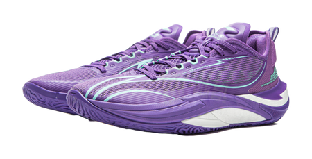 LiNing Cushioning, Slip Resistant, Abrasion Resistant, Rebound Grip Low Top Basketball Shoes Mens Zircon Purple  VJSNEAKER