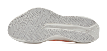Textured white rubber outsole for running shoe