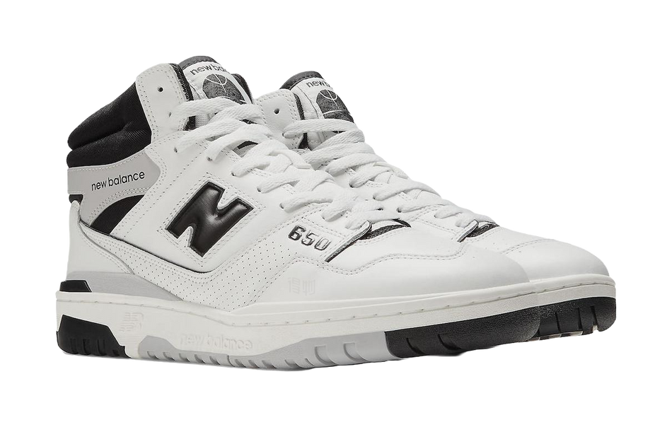 New Balance 650 White/Black high-top sneakers  vjsneaker.com