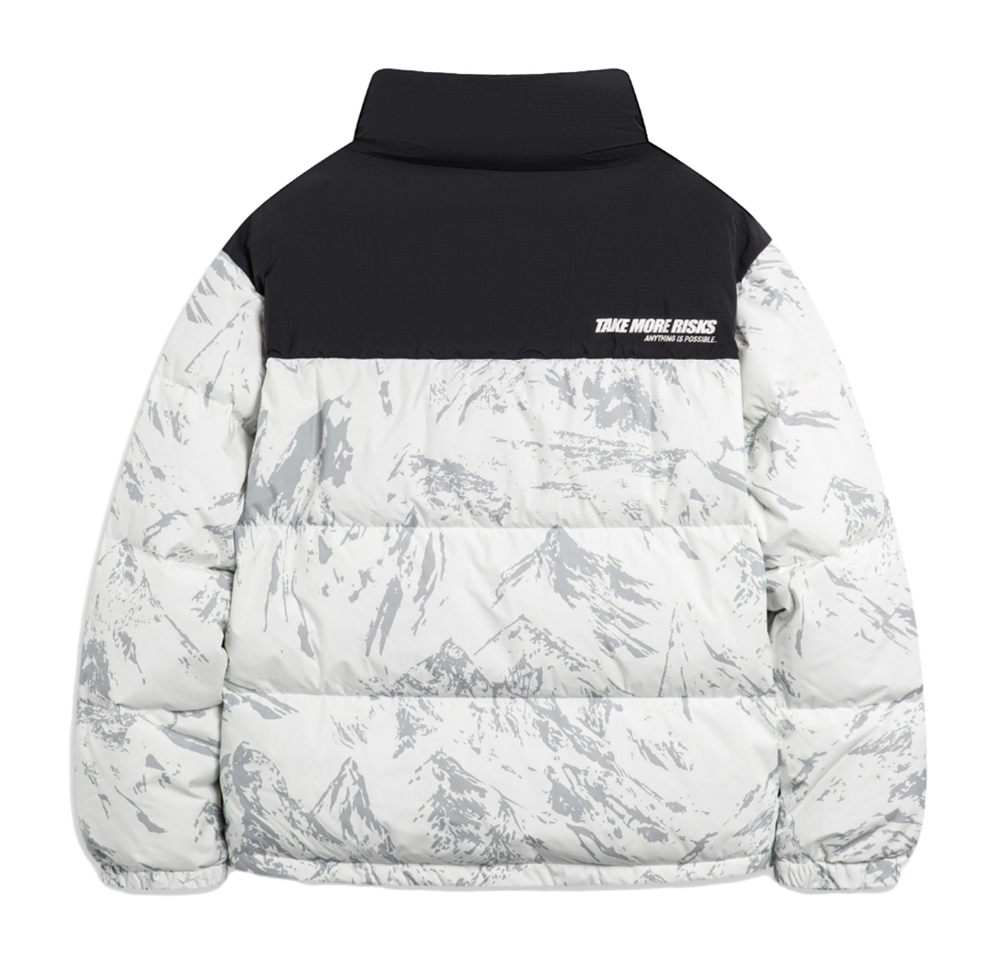 LiNing Fondue Down Series Down Jacket Unisex White Gray Snow Mountain  VJ SNEAKER