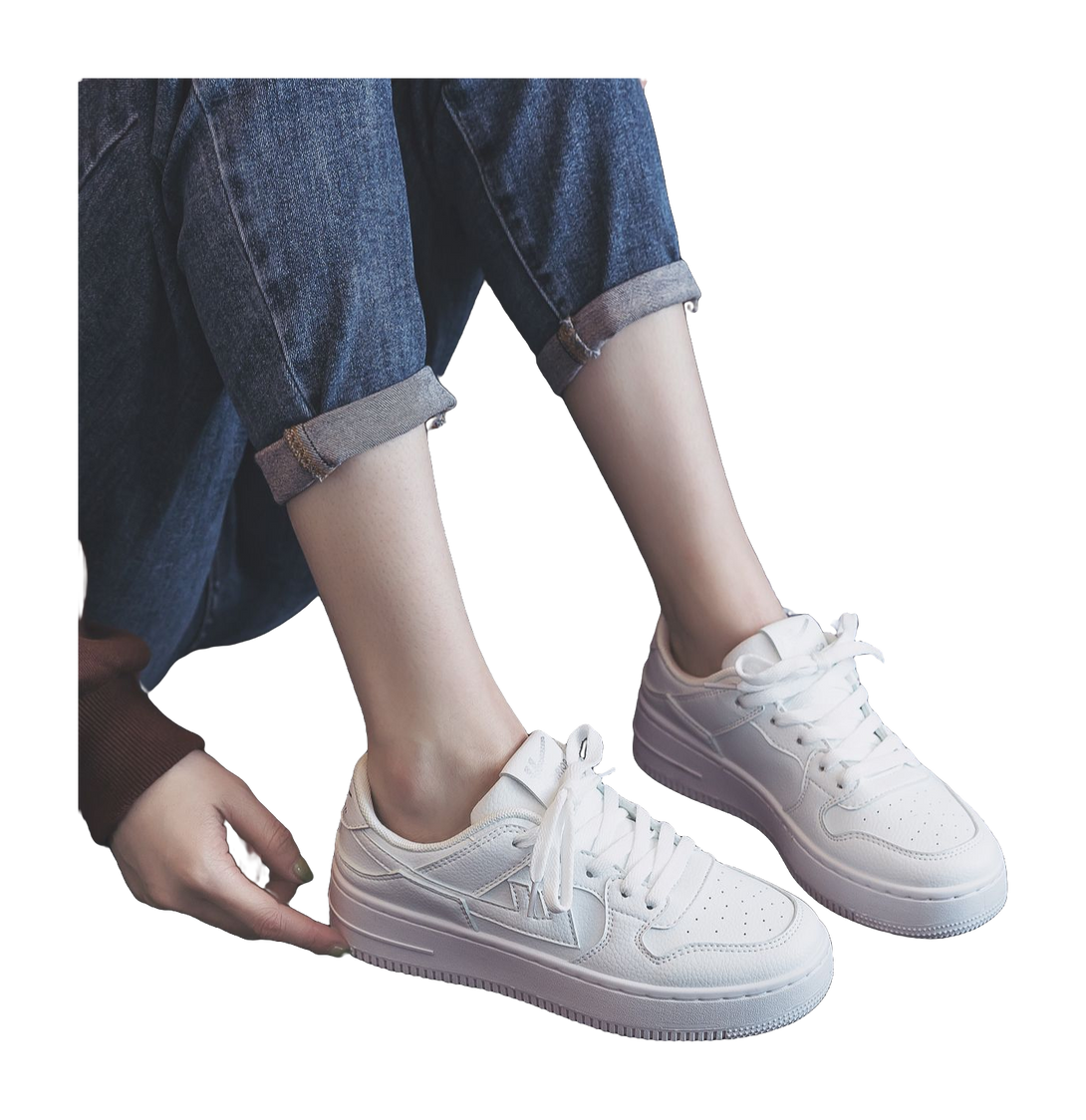 Warrior Abrasion Resistant Lightweight Height Increasing Low top Skateboard Shoes Unisex White 