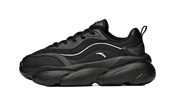 Anta Shock Absorbers Slip Resistant Abrasion Resistant Breathable Low top Chunky Sneakers Women's Black 