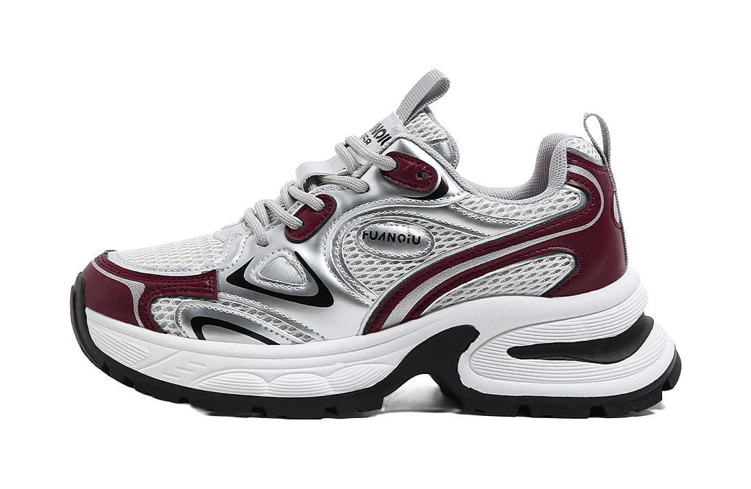 HUANQIU Cushioning, Slip Resistant, Abrasion Resistant, Breathable, Height Increasing Low top Chunky Sneakers Women's 