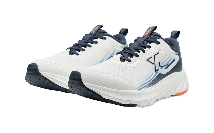 XTEP Comfortably Slip Resistant Coverage Rebound Low top Running Shoes Men's White Blue 
