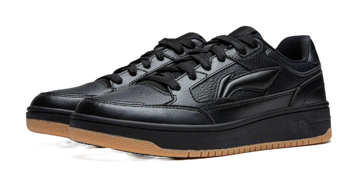 Li Ning Tianji Slip Resistant Abrasion Resistant Skateboard Shoes Mens Black  VJSNEAKER