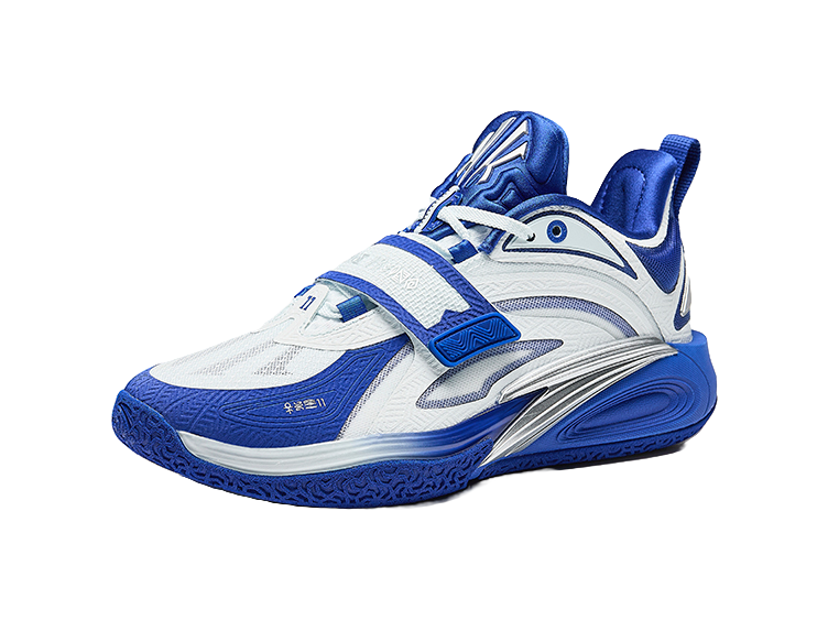 Antakids KAI 1 College Home Abrasion Resistant Low Top Childrens Basketball Shoes Pure White/Lazulite Blue  VJSNEAKER