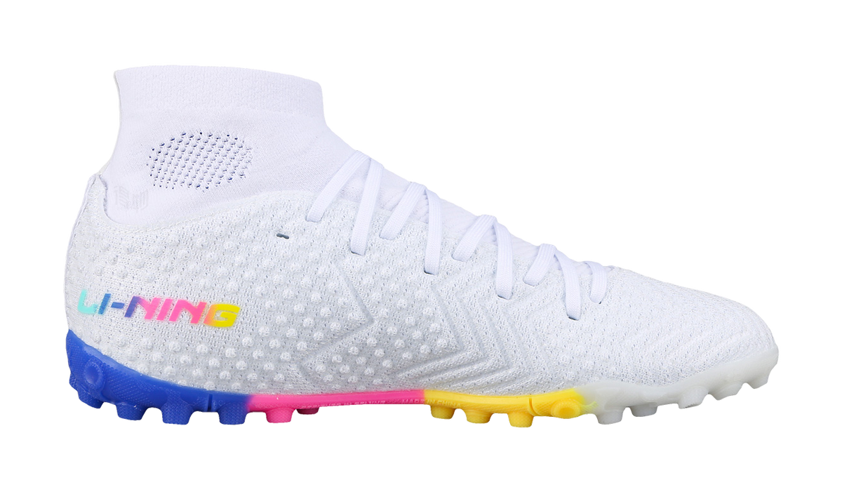 Li-Ning Lightning 2 Pro "Blue Multi White" YSTU021-2 - Hi-Top TF Soccer Cleat Unisex Blue Multi White