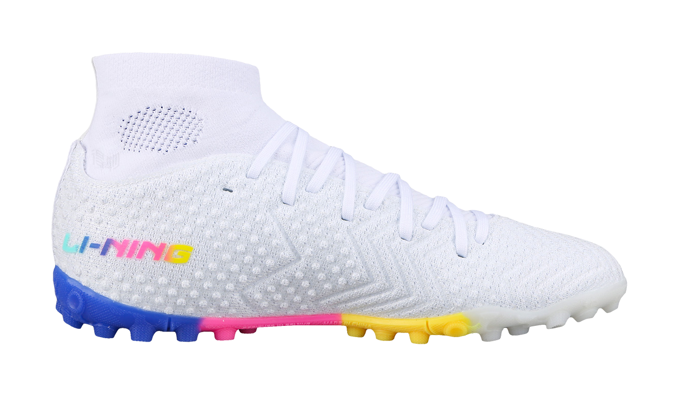 Li-Ning Lightning 2 Pro "Blue Multi White" YSTU021-2 - Hi-Top TF Soccer Cleat Unisex Blue Multi White