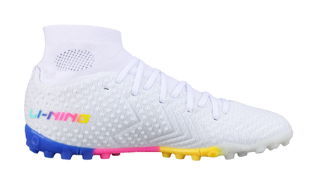 Li-Ning Lightning 2 Pro "Blue Multi White" YSTU021-2 - Hi-Top TF Soccer Cleat Unisex Blue Multi White