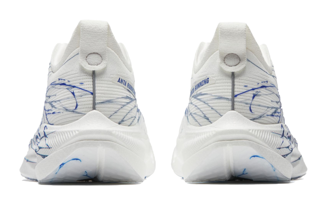 ANTA Mario 2 Running Shoes Men's Low top Papyrus White, Genuine Blue 