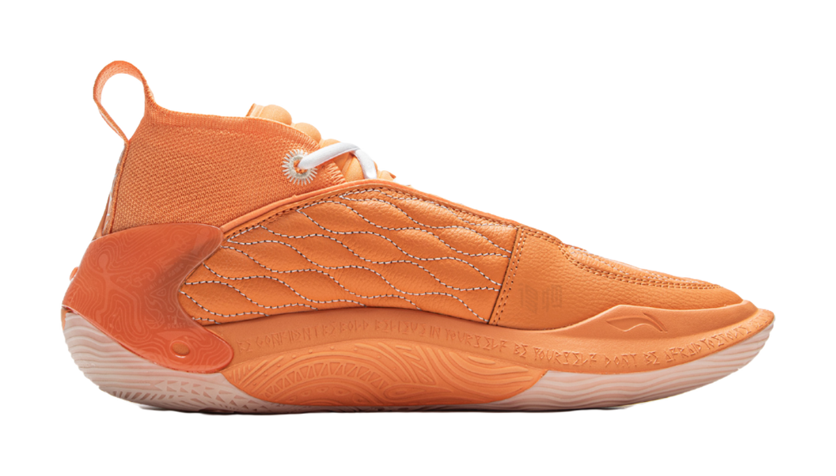 LiNing Wow11 Cushioning Lightweight Rebound Mid-Top Basketball Shoes Mens Cloud Brocade Orange  VJSNEAKER