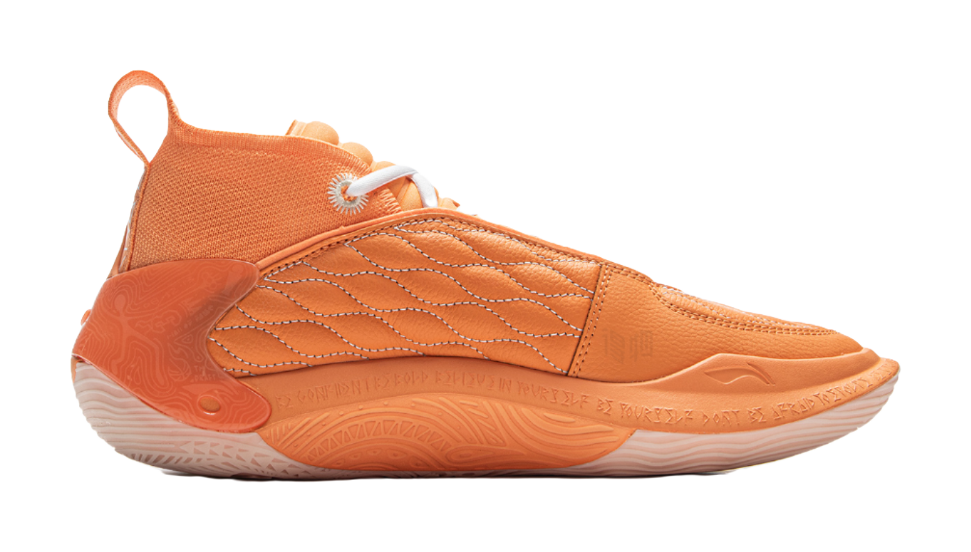 LiNing Wow11 Cushioning Lightweight Rebound Mid-Top Basketball Shoes Mens Cloud Brocade Orange  VJSNEAKER