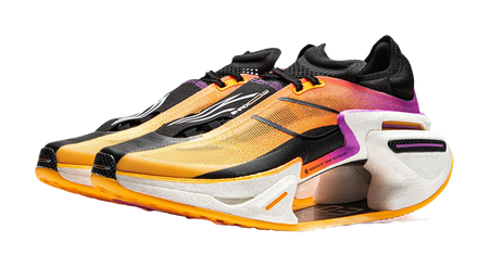 Li Ning Shadow 3.0 Cushioning Abrasion Resistant Breathable Rebound Low top Sprint Running Shoes Unisex Orange Black  VJsneaker