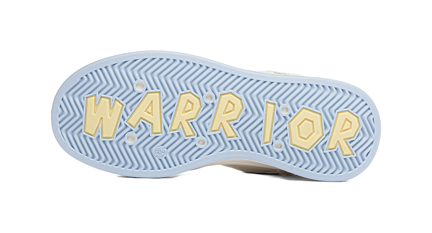 Warrior Abrasion Resistant Height Increasing Low Top Skateboard Shoes Women's Ecru Light Blue 