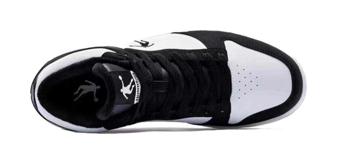 QIAODAN Panda Print High top Skateboard Shoes Men's White Black 