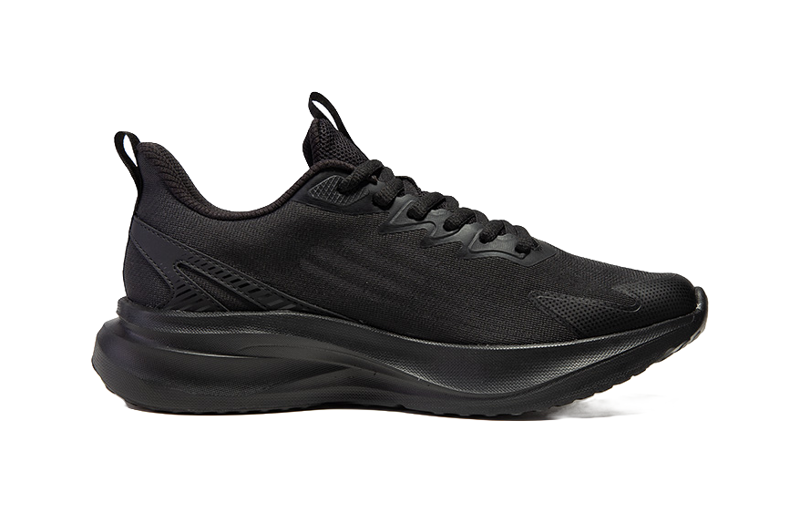 QIAODAN Cushioning Breathable Lightweight Low Top Casual Running Shoes Men's Black Oil Citrus Green 