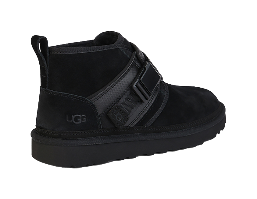 UGG Neumel Snapback Buckle Fleece Lined Snow Boots Black  vjsneaker.com