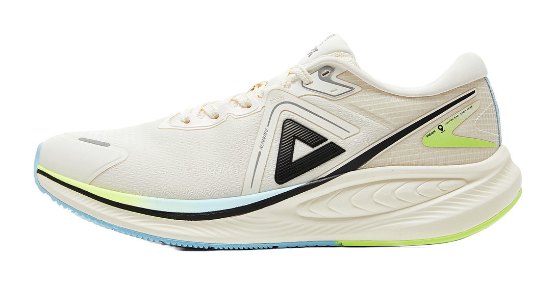 PEAK Cushioning Anti-Slip Wear-Resistant Support Balance Impact-Resistant Rebound Low-Top Running Shoes Men White Green 