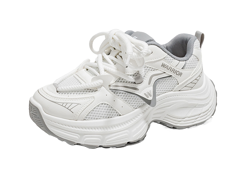 Warrior Low-Top Chunky Sneakers Women's White Gray 