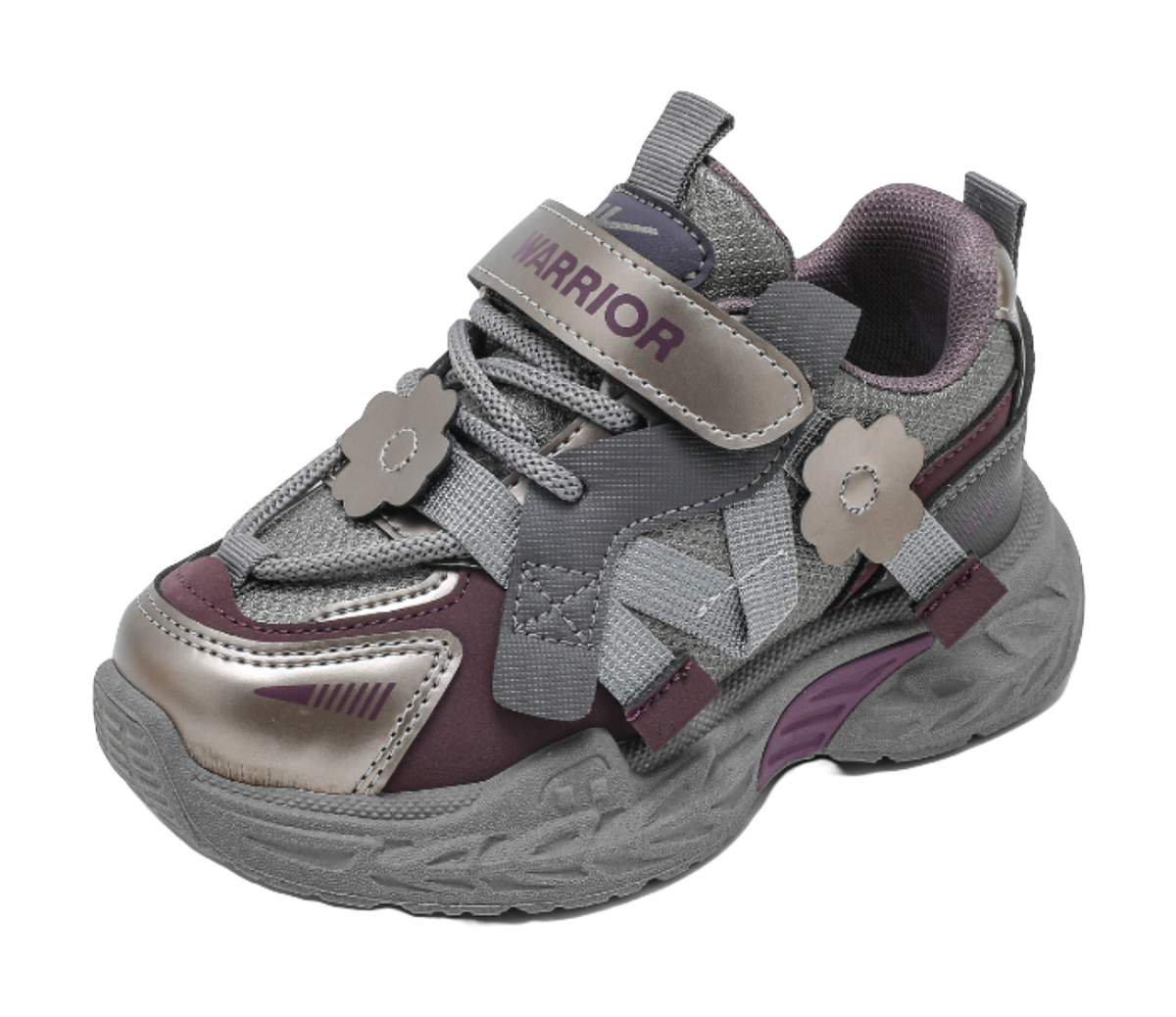 Warrior girls' sports shoes made of synthetic leather, comfortable, versatile, wear-resistant, lightweight, shock-absorbing, low top, girls' casual shoes for children  VJSNEAKER