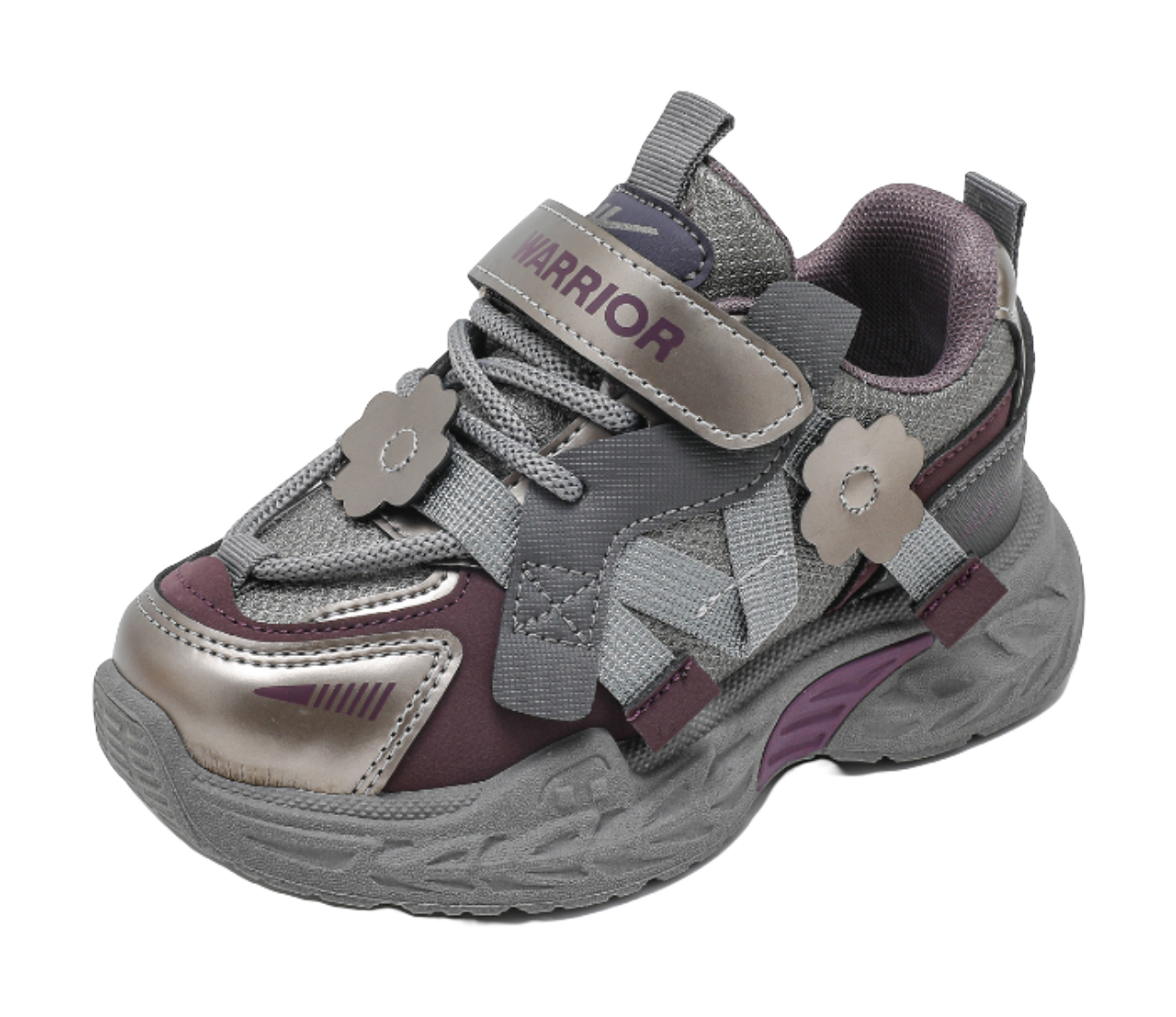 Warrior girls' sports shoes made of synthetic leather, comfortable, versatile, wear-resistant, lightweight, shock-absorbing, low top, girls' casual shoes for children  VJSNEAKER