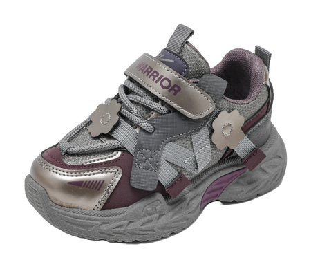 Warrior girls' sports shoes made of synthetic leather, comfortable, versatile, wear-resistant, lightweight, shock-absorbing, low top, girls' casual shoes for children  VJSNEAKER