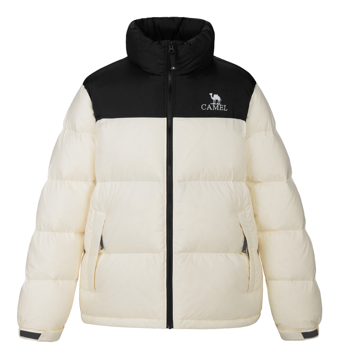 CAMEL Outdoor Color Block Soft Windproof Cold Resistant Down Jacket Unisex  VJ SNEAKER