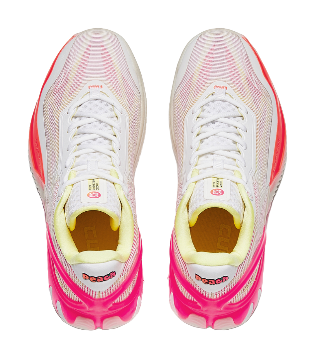 Anta Zap 3 Cushioning, Wear Resistant Low Top Front Fork Carbon Plate Basketball Shoes Mens White Pink Orange  VJSNEAKER