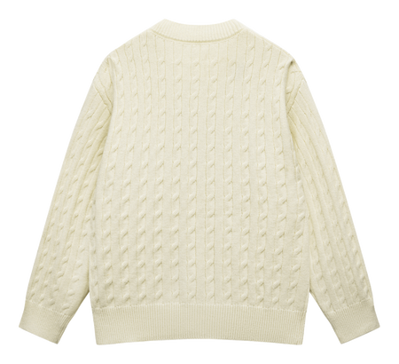 Warrior Power Simple Retro Cleanfit American Zipper Cardigan Basic Edition Warm, Soft, Comfortable Skin friendly Non stick Embroidered Sweater Knitted Sweater Unisex  vjsneaker.com