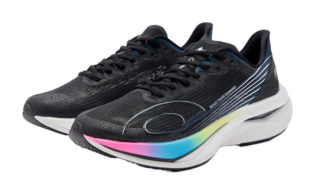 QIAODAN Swift 3PRO Cushioned Slip Resistant Abrasion Resistant Low Top Casual Training Running Shoes Men's Black White 