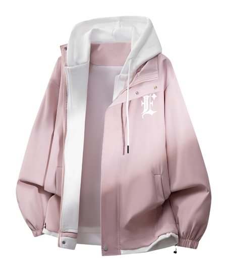 Warrior retro American solid color fake two-piece splicing contrasting loose and versatile hooded pilot with thick cotton lining, graphene heat storage insulation, warm work clothes, cotton jacket jacket, unisex  VJSNEAKER