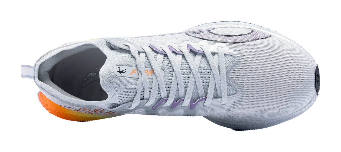 QIAODAN Feiteng PRO Cushioned Slip Resistant Abrasion Resistant Low Top Long Distance Running Shoes Men's Gray Silver 