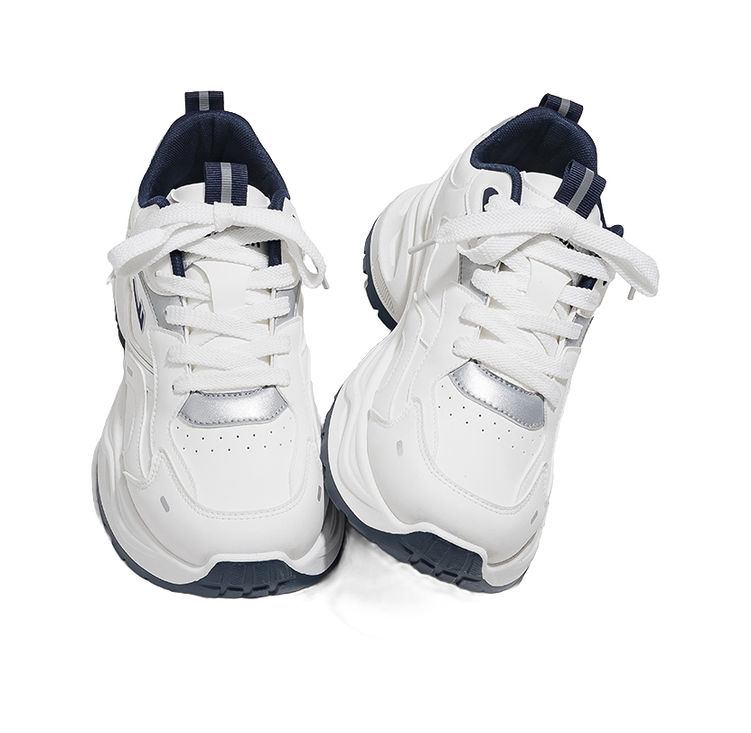 Warrior Low top Chunky Sneakers Unisex White Blue 