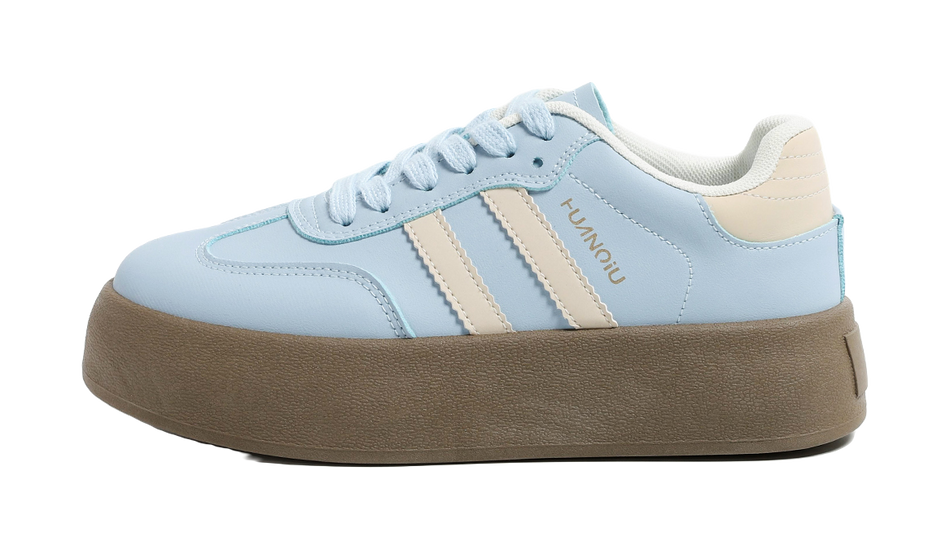 HUANQIU Slip Resistant, Abrasion Resistant, Lightweight, Breathable, Height Increasing Low top Skateboard Shoes Womens  VJSNEAKER