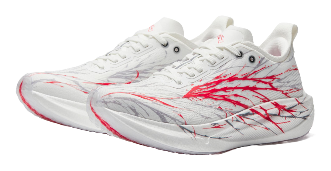 ANTA Mario 2 Running Shoes Men's Low top Papyrus White, Flame Red 