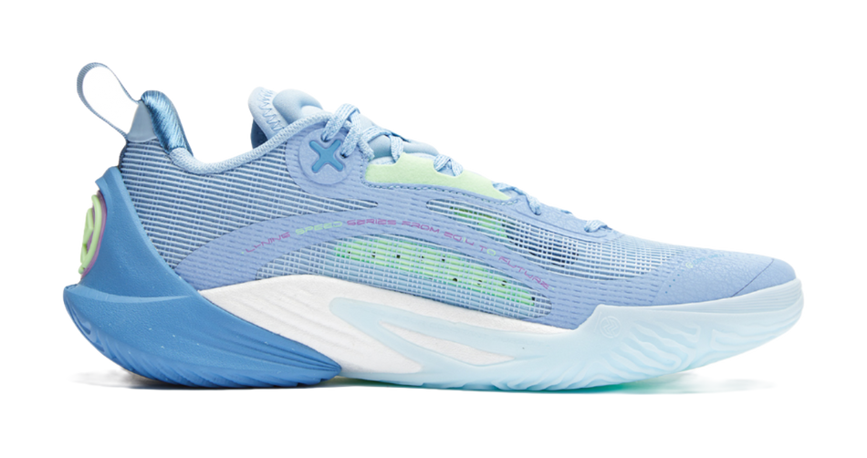 LiNing Speed 10 BOOM Technology Slip-Resistant Breathable Support Rebound Low-Top Basketball Shoes Mens Aurora Blue  VJSNEAKER