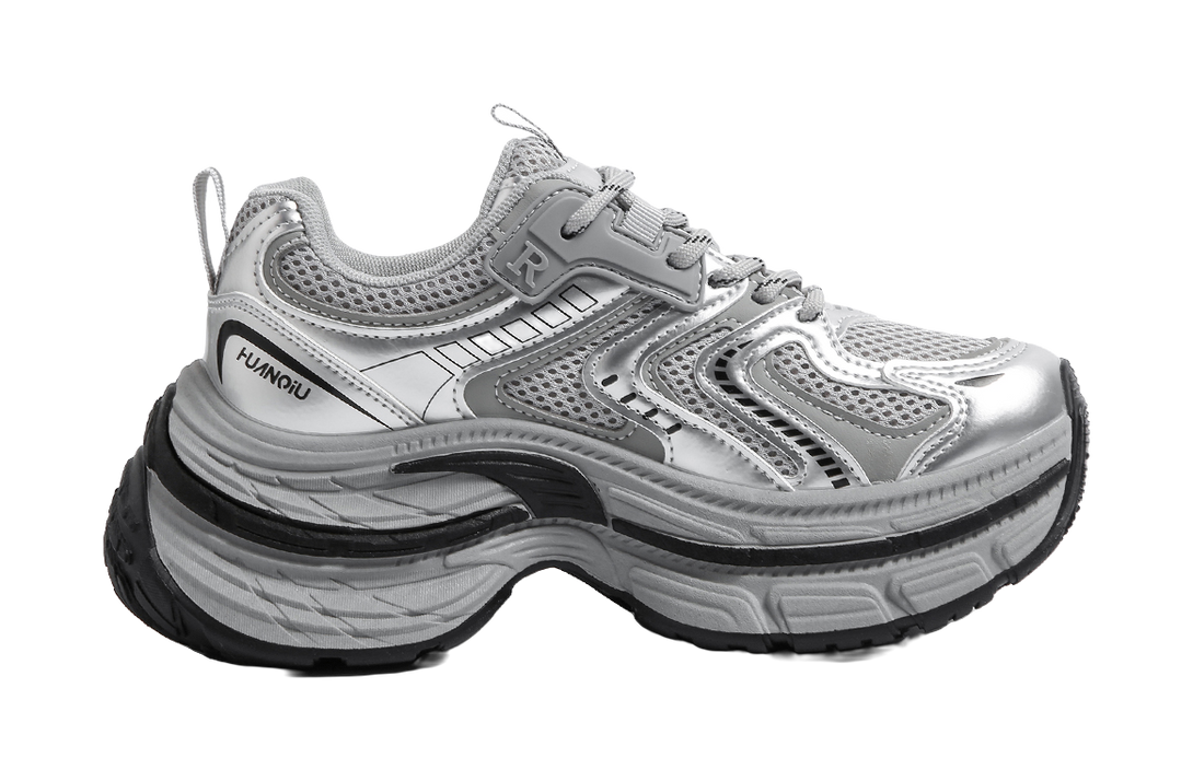 HUANQIU Slip Resistant, Abrasion Resistant, Breathable, Lightweight Low top Chunky Sneakers Women's 