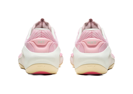 Men's bubble gum pink basketball shoes, heel with 247 and NXT branding