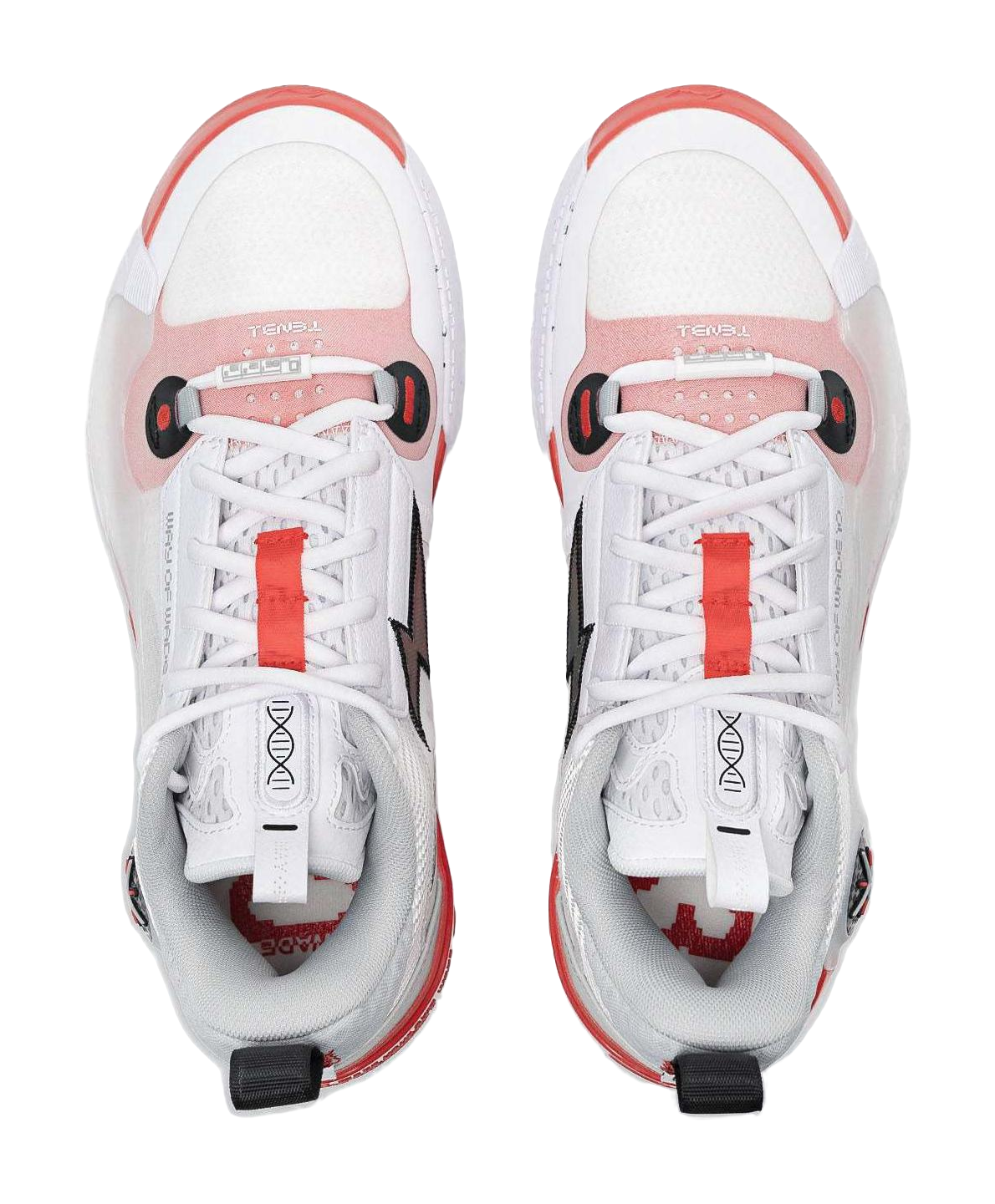 Li Ning Way Of Wade 10 Low Cushioning, Wear Resistant Low top Basketball Shoes Mens White Red  vjsneaker.com