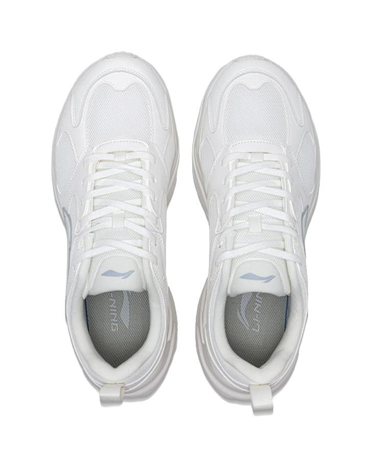 LiNing Pulse Shock Absorbers Slip Resistant Abrasion Resistant Low top Chunky Sneakers Men's Silver White 