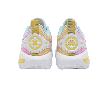 Rigorer Reeves second-generation AR2 ice cream is comfortable, versatile, trendy, anti slip, shock-absorbing, wear-resistant, low top basketball shoe powder, white and yellow children's style  VJSNEAKER