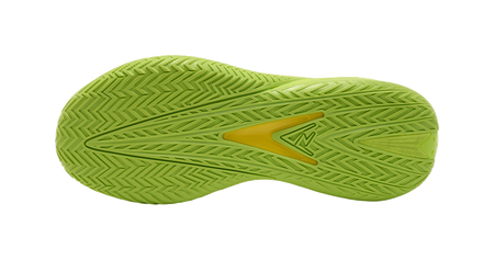 Rigorer AR3 basketball shoe outsole, textured green rubber tread
